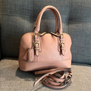 TIGNANELLO Blush Leather Handbag/Crossbody Satchel 11”x7.5”x5” Preloved